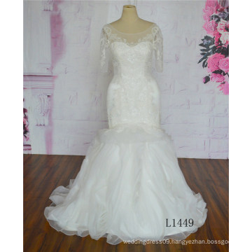 Elegant Short Sleeve Wedding Dress Mermaid